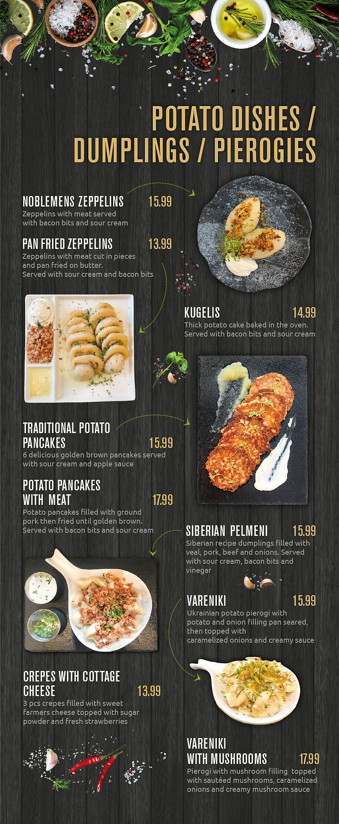 Main Menu Grand Duke's Restaur